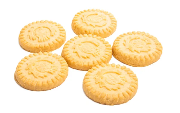 Galletas Mantequilla Aisladas Sobre Fondo Blanco — Foto de Stock