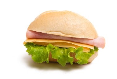 Beyaz arka plan üzerinde izole sandviç