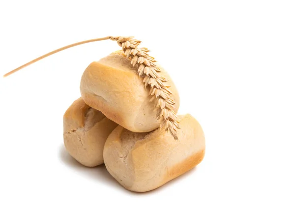 Fransız Ekmeği Beyaz Arka Plan Üzerinde Izole — Stok fotoğraf