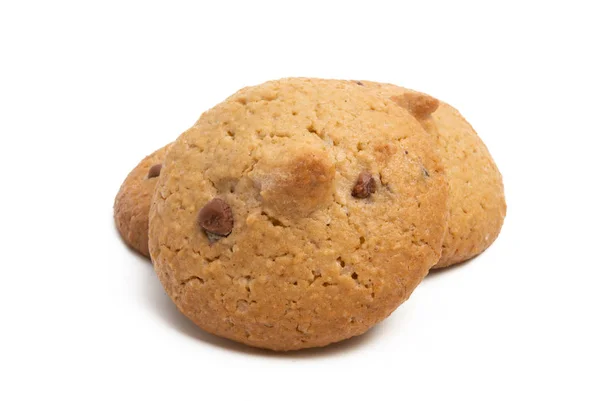 Cookies Σοκολάτα Απομονωμένη Λευκό Φόντο — Φωτογραφία Αρχείου