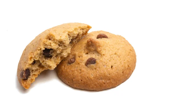 Cookies Mit Schokolade Isoliert Auf Weißem Hintergrund — Stockfoto