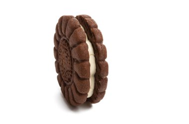 Beyaz arka plan üzerinde izole sandviç kurabiye