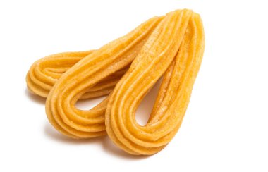 İspanyol çerezleri churro izole beyaz arka plan üzerinde