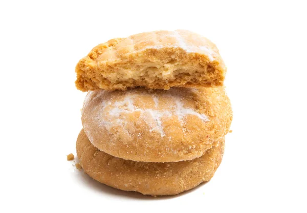 白い背景に隔離された自家製クッキー — ストック写真