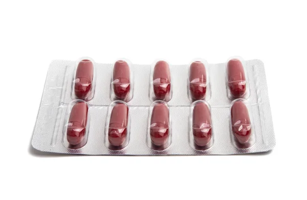 Cápsulas Vitaminas Aisladas Sobre Fondo Blanco —  Fotos de Stock