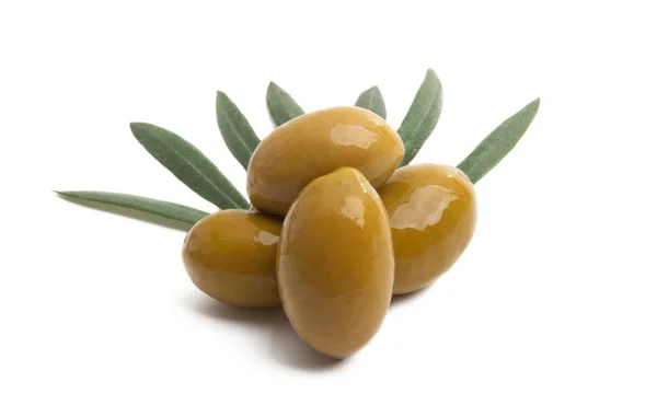 Olives Isolées Sur Fond Blanc — Photo