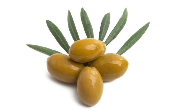 Olives Isolées Sur Fond Blanc — Photo