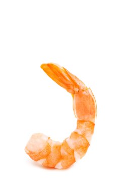 Kaynamış karides beyaz arkaplanda izole edildi