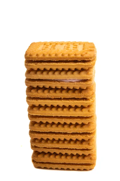 Creme Sandwich Cookie Isoliert Auf Weißem Hintergrund — Stockfoto