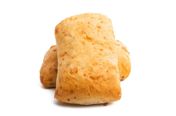 Ciabatta met kaas geïsoleerd — Stockfoto