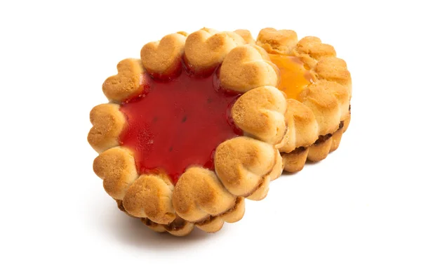 Broodje met jam cookies geïsoleerd — Stockfoto