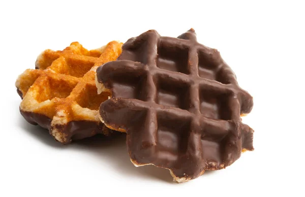 Chocolate waffles isolated — Stock Photo, Image