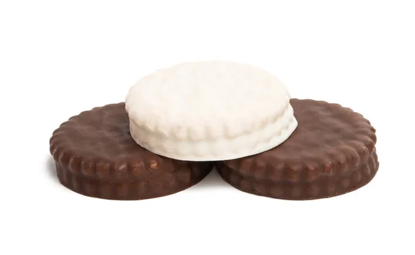 Cookies Mit Schokolade Isoliert Auf Weißem Hintergrund — Stockfoto