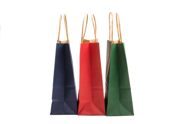 Papír, színes bevásárló táskák — Stock Fotó