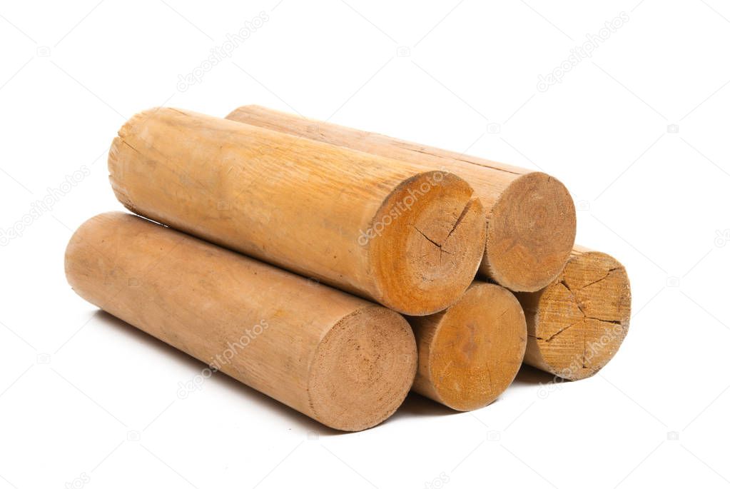 wooden log isolated 