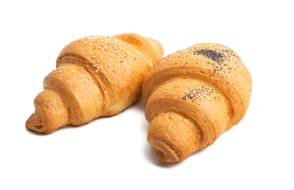 Velký croissant izolovaný — Stock fotografie