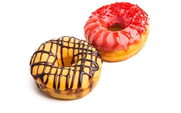 Donuts in glazuur geïsoleerd — Stockfoto