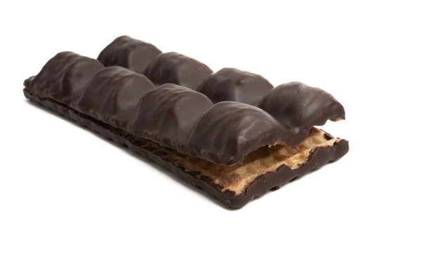 Wafel w czekoladzie na białym tle — Zdjęcie stockowe