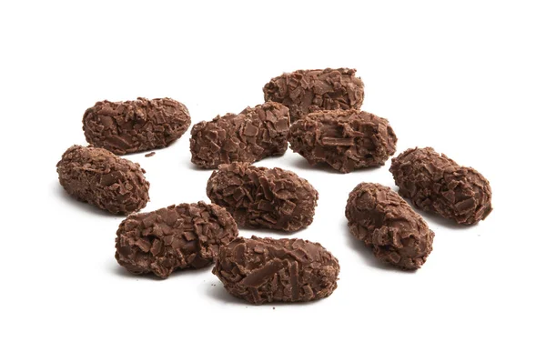 Trufle czekoladowe na białym tle — Zdjęcie stockowe