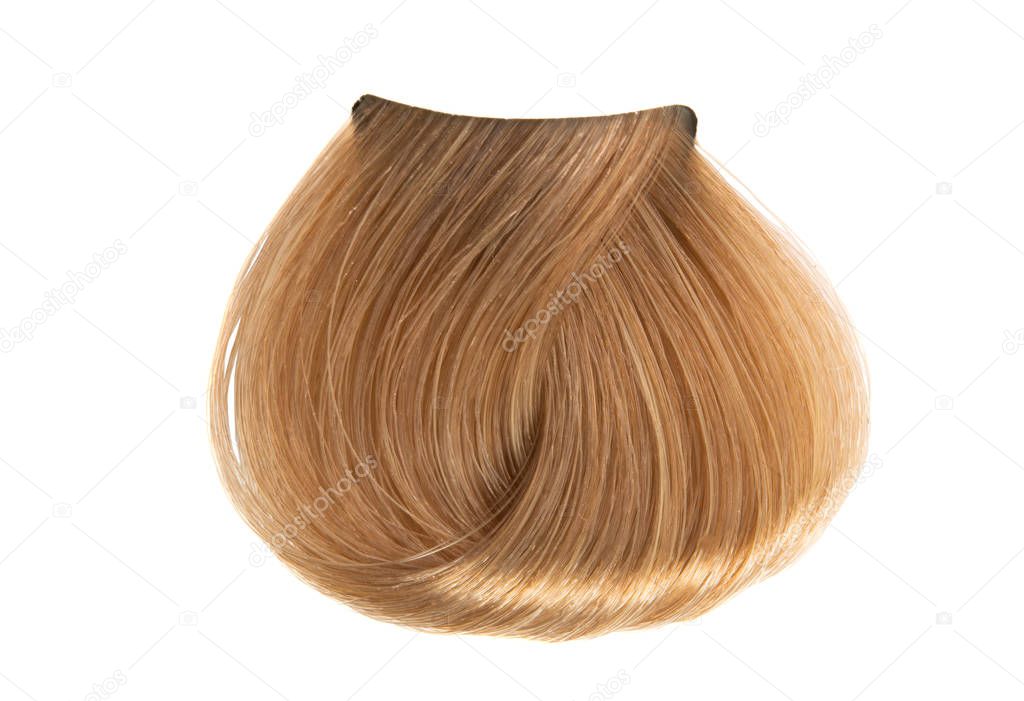 colored lock of hair isolated 