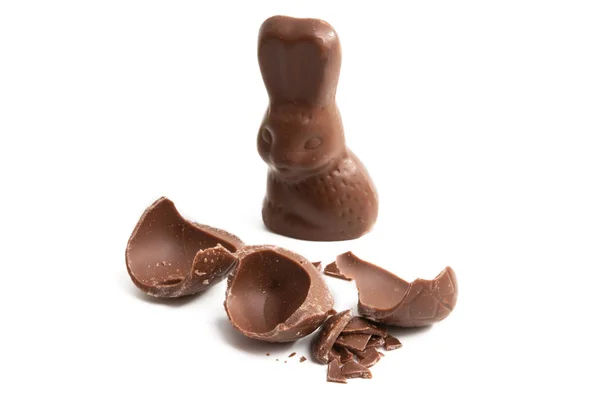 Cioccolato coniglietto isolato — Foto Stock
