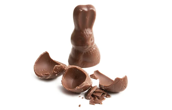 Cioccolato coniglietto isolato — Foto Stock