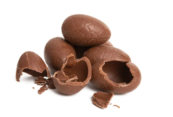 Isolerte sjokoladeegg – stockfoto