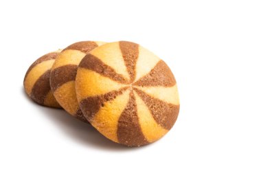 hindistan cevizi kreması izole ile çizgili kurabiye 