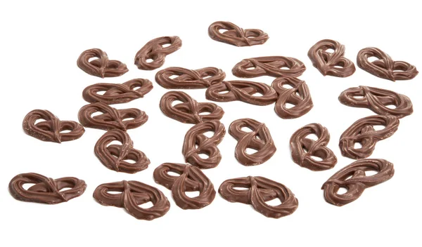 Chocolade pretzels geïsoleerd — Stockfoto