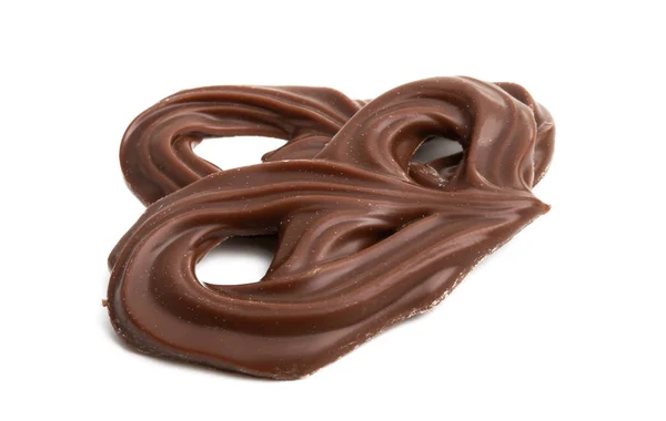 Pretzels de chocolate isolado — Fotografia de Stock