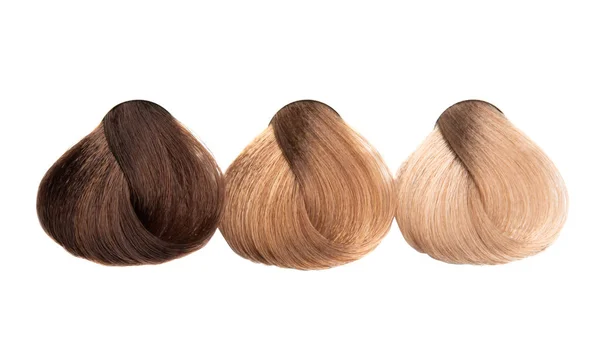 Barevné vlnité vlasy izolované — Stock fotografie