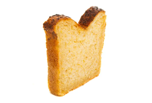 Una fetta di pane dolce isolato — Foto Stock