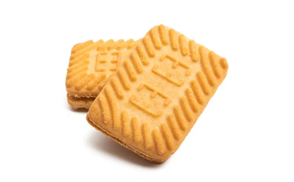 Vierkant dubbele cookie geïsoleerd — Stockfoto