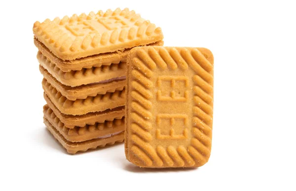 Biscoito duplo quadrado isolado — Fotografia de Stock