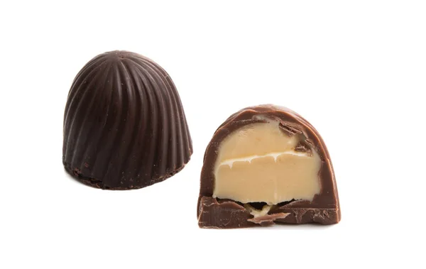 Σοκολάτα καραμέλα απομονωθεί — Φωτογραφία Αρχείου