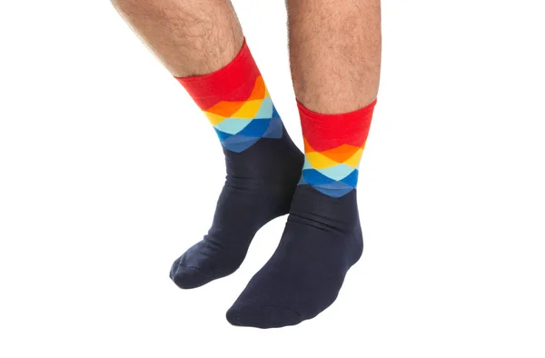 Jambes masculines en chaussettes isolées — Photo