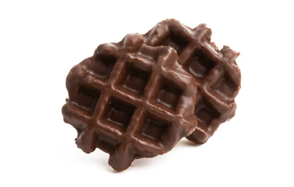 Chocolate waffles isolated — Stock Photo, Image