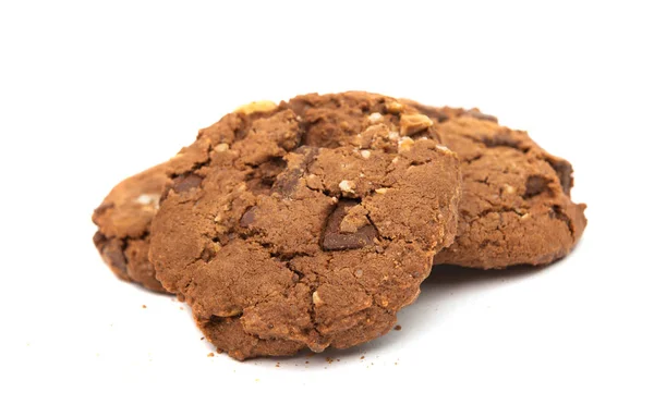 Kakor med choklad och nötter som isolerade — Stockfoto