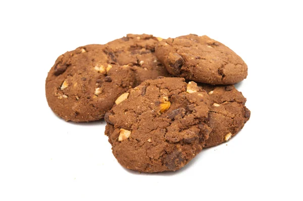 Cookies with chocolate and nuts isolated — Stok fotoğraf