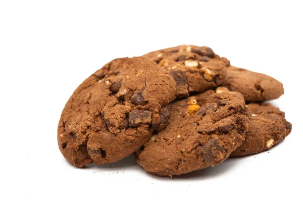 Biscotti con cioccolato e noci isolate — Foto Stock