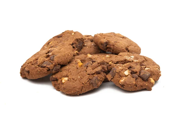 Galletas con chocolate y frutos secos aislados — Foto de Stock