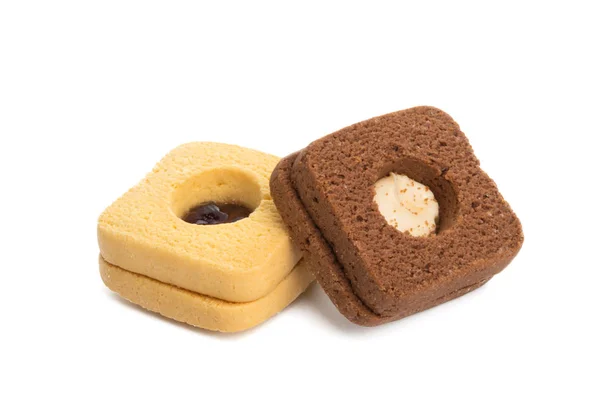 イタリアの正方形のクッキーを隔離 — ストック写真