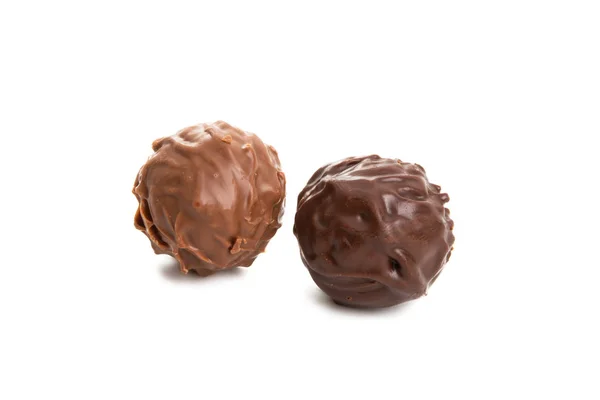 Chocolade truffels geïsoleerd — Stockfoto