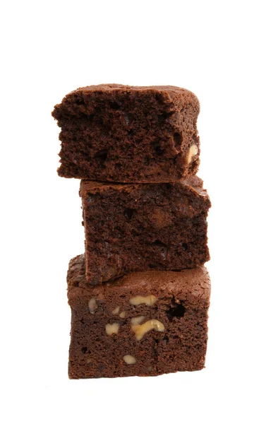 American chocolate cake "Brownie" with nuts — Stock Photo, Image