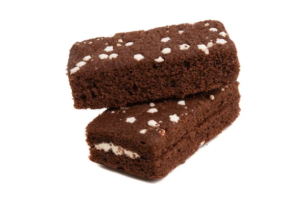 별이 고립된 초콜릿 스폰지 케이크 — 스톡 사진