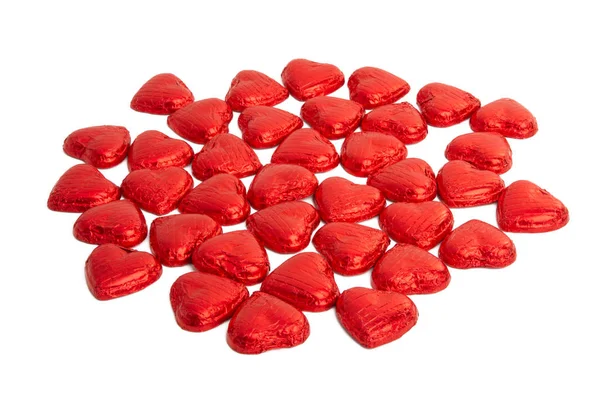 Corazones de chocolate aislados — Foto de Stock