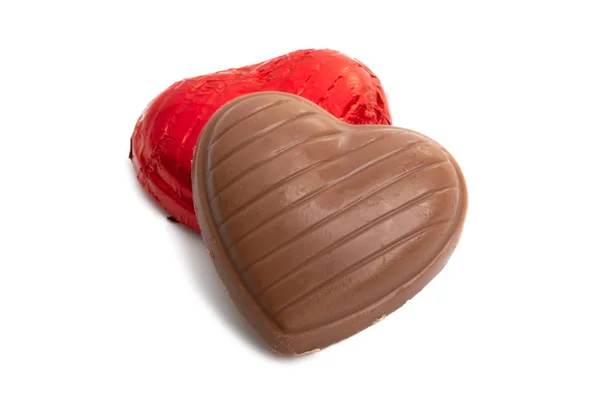 分離されたチョコレートの心 — ストック写真