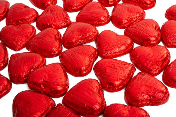 Choklad hjärtan isolerade — Stockfoto