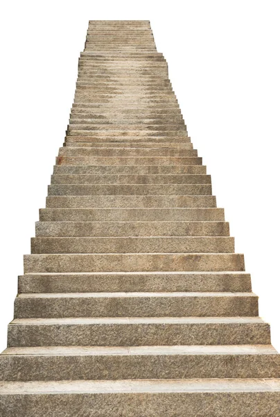 Beyaz arkaplanda izole taş merdiven — Stok fotoğraf