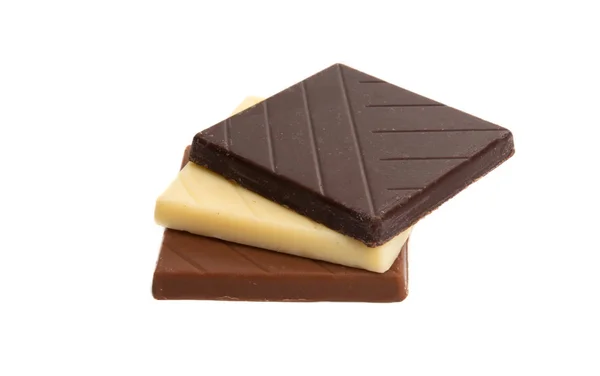 Blanco, leche y chocolate negro —  Fotos de Stock